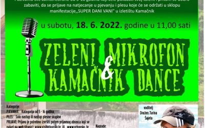 PRIJAVE ZA NATJECANJE U PJEVANJU I PLESU ZELENI MIKFOFON & KAMAČNIK DANCE VRBOVSKO – SUPER DANI VANI – 18.06.2022. godine