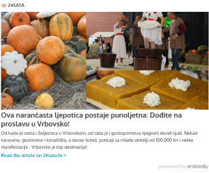 Članak 24sata.hr - Ova narančasta ljepotica postaje punoljetna: Dođite na proslavu u Vrbovsko!