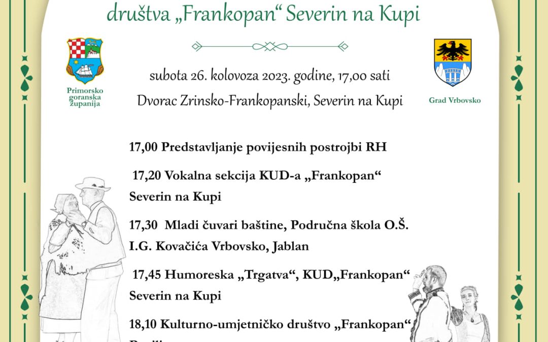 XV. Severinska večer i obilježavanje 25 godina rada KUD-a “Frankopan” Severin na Kupi