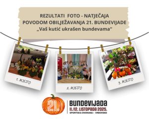 REZULTATI FOTO - NATJEČAJA POVODOM OBILJEŽAVANJA 21. BUNDEVIJADE - „Vaš kutić ukrašen bundevama“