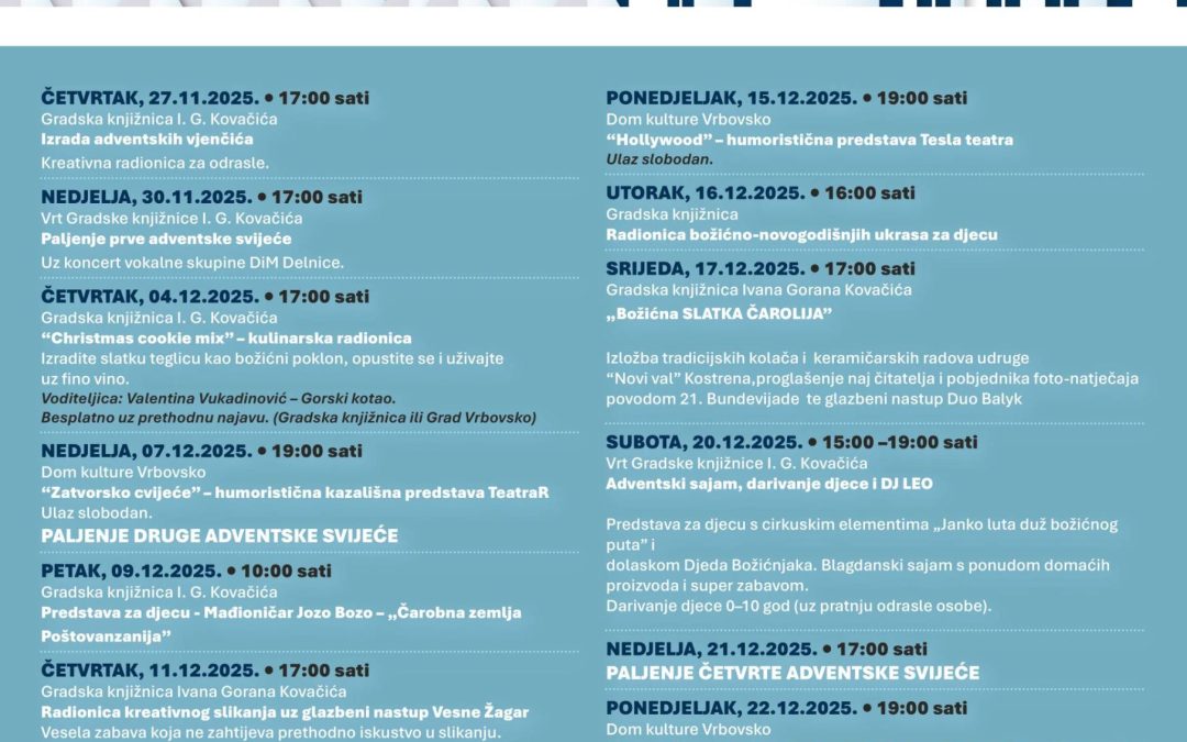 ADVENT U VRBOVSKOM 2025. GODINE – PLAKAT