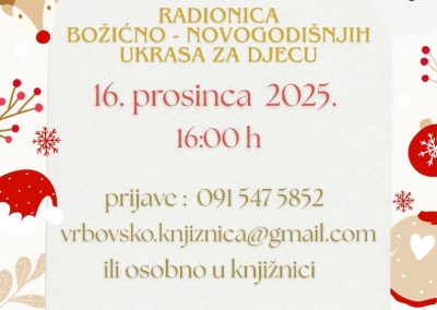Radionica božićno-novogodišnjih ukrasa za djecu